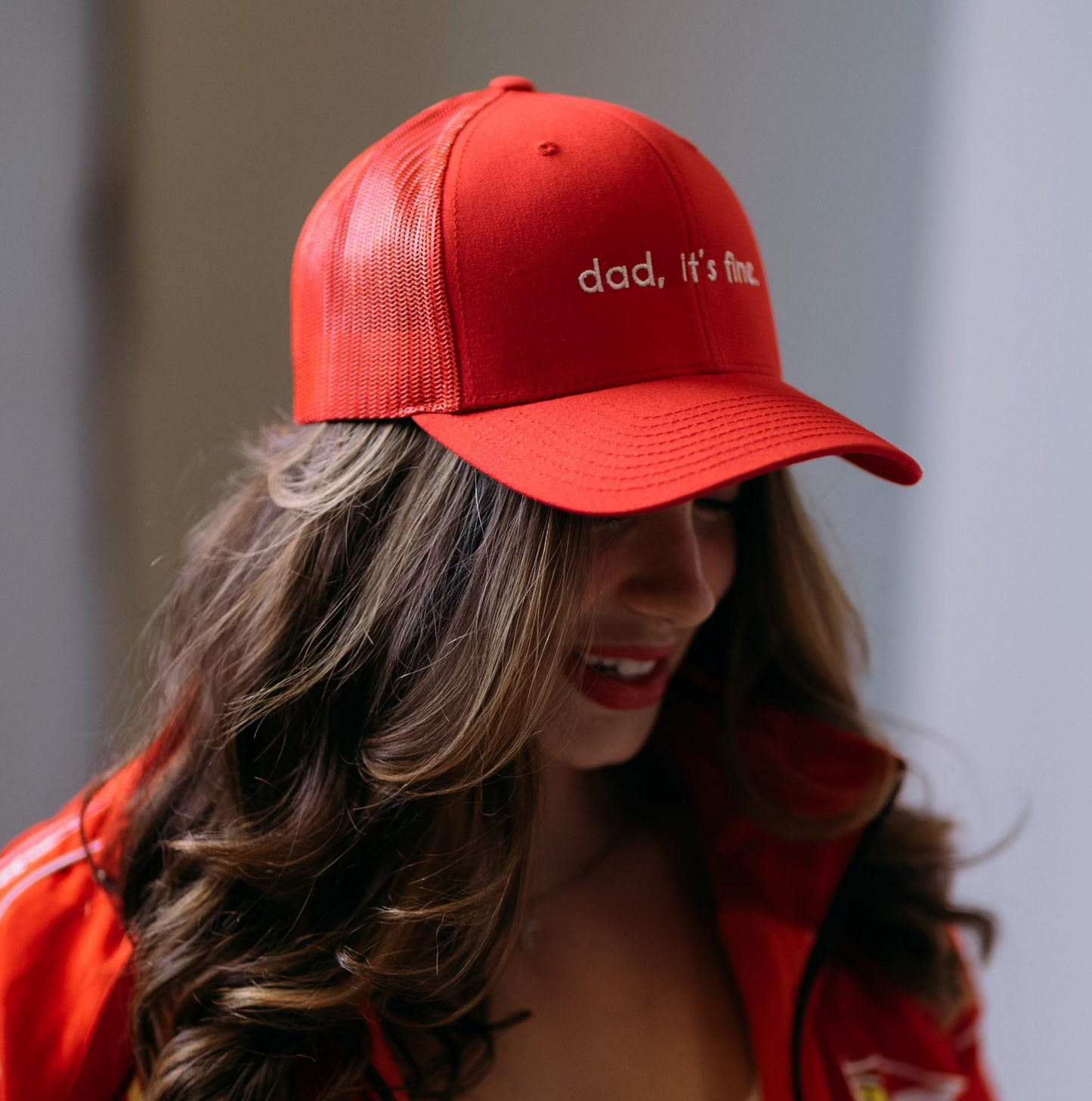 Low Profile Trucker Hat Spicy Red